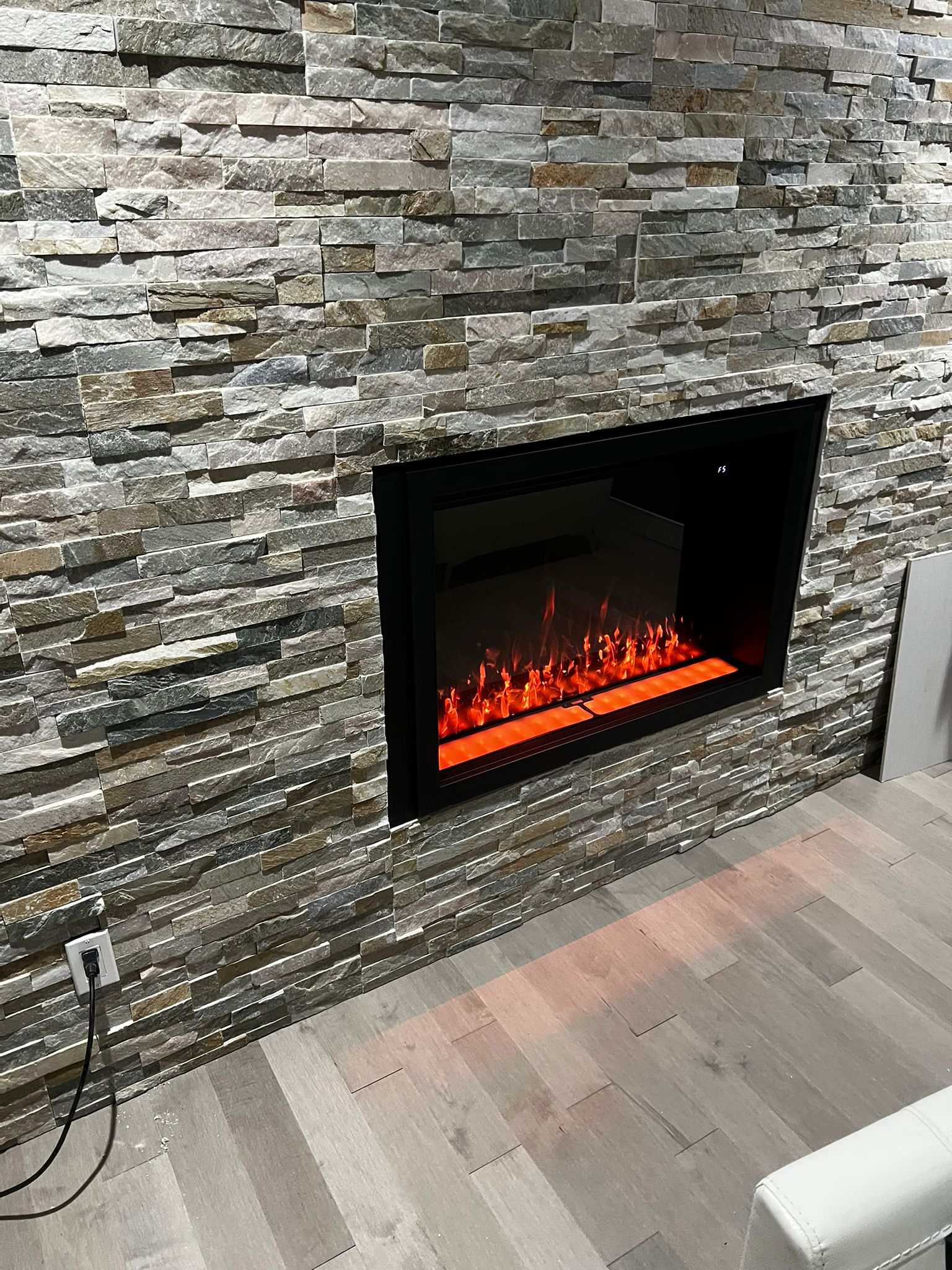 Stone Fireplace Feature & Living Area Update
