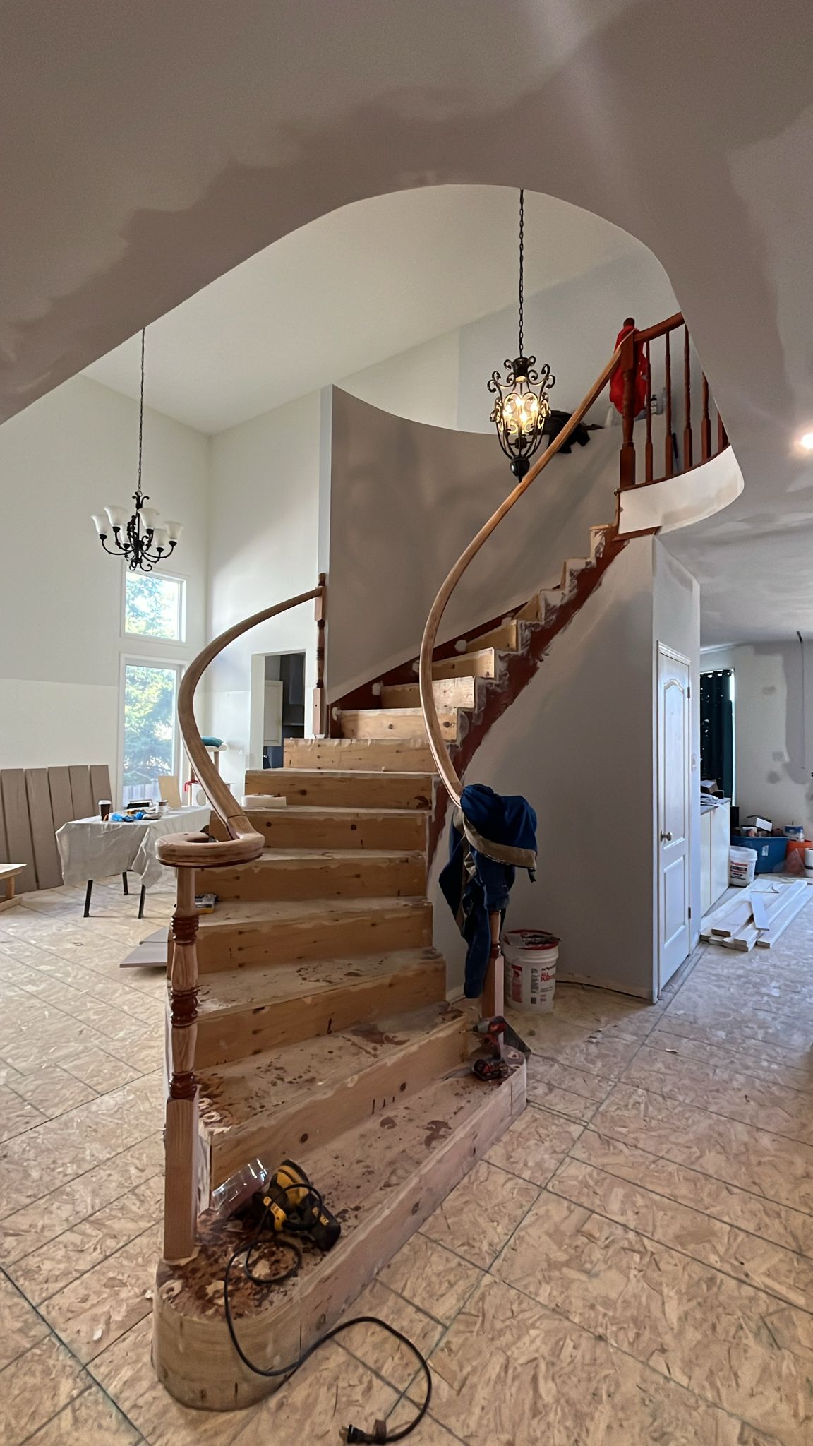 Curved Staircase Refinish
