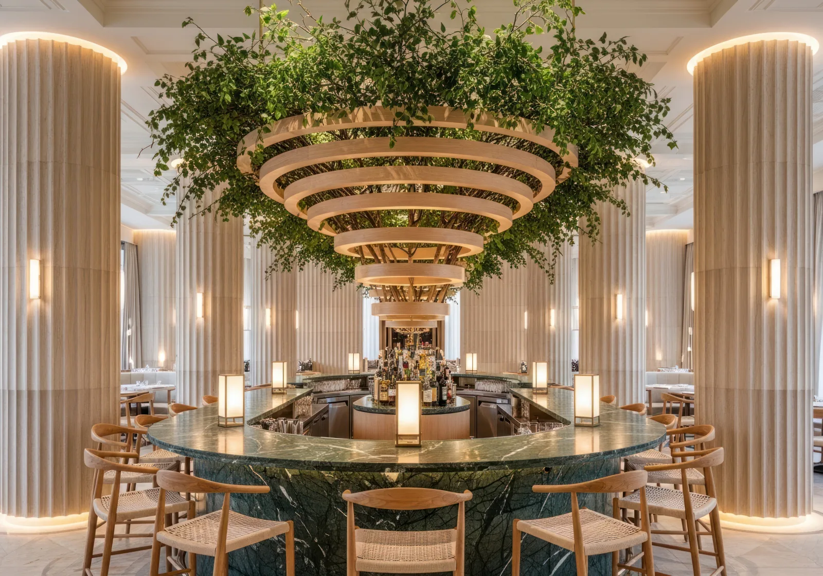Completed hospitality interior representing coordinated turnkey project delivery.